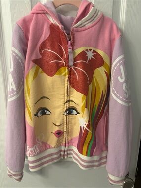 JoJo Siwa Pink Glitter Bow Hoodie with Rainbow Accent
